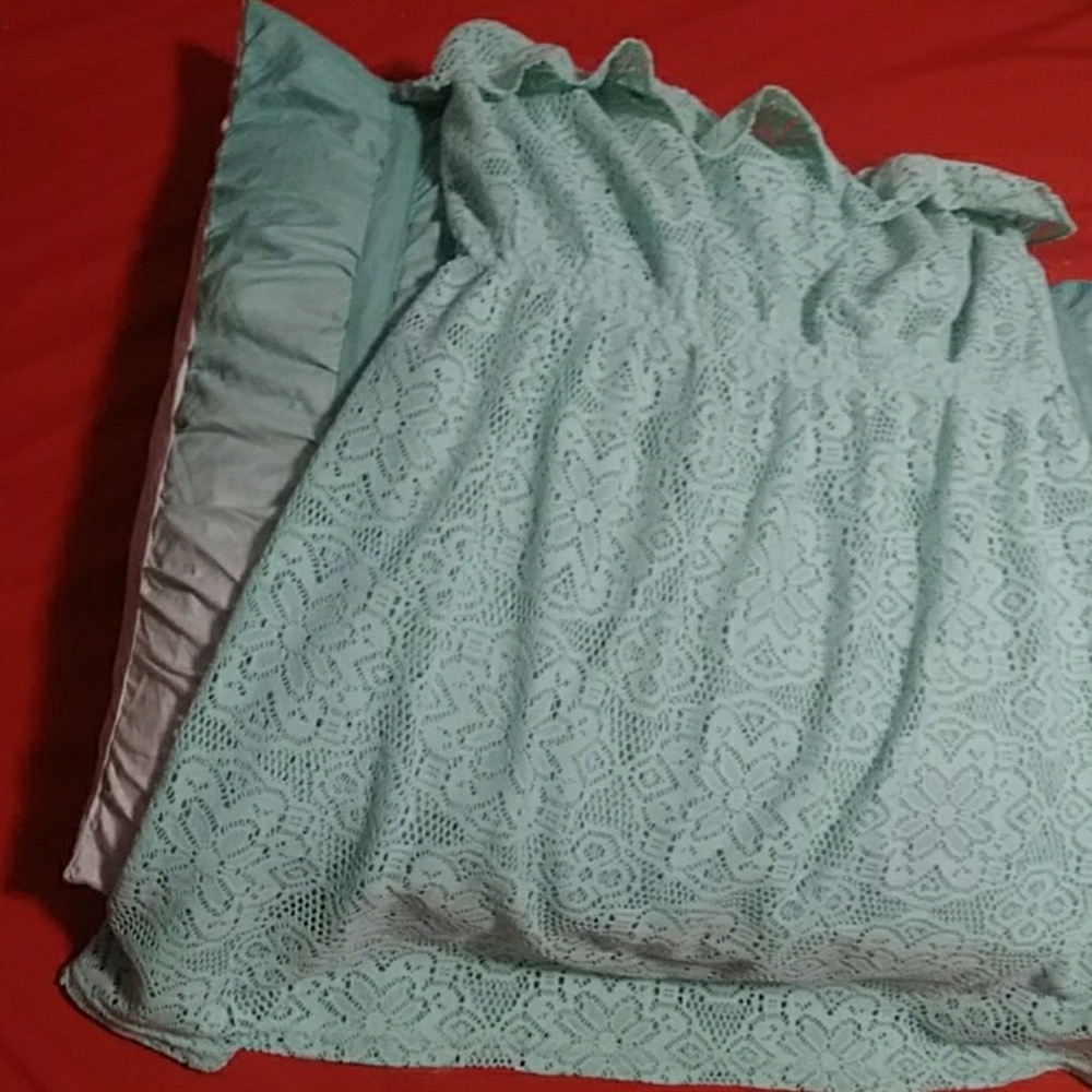 Strapless mint green bathing suit cover